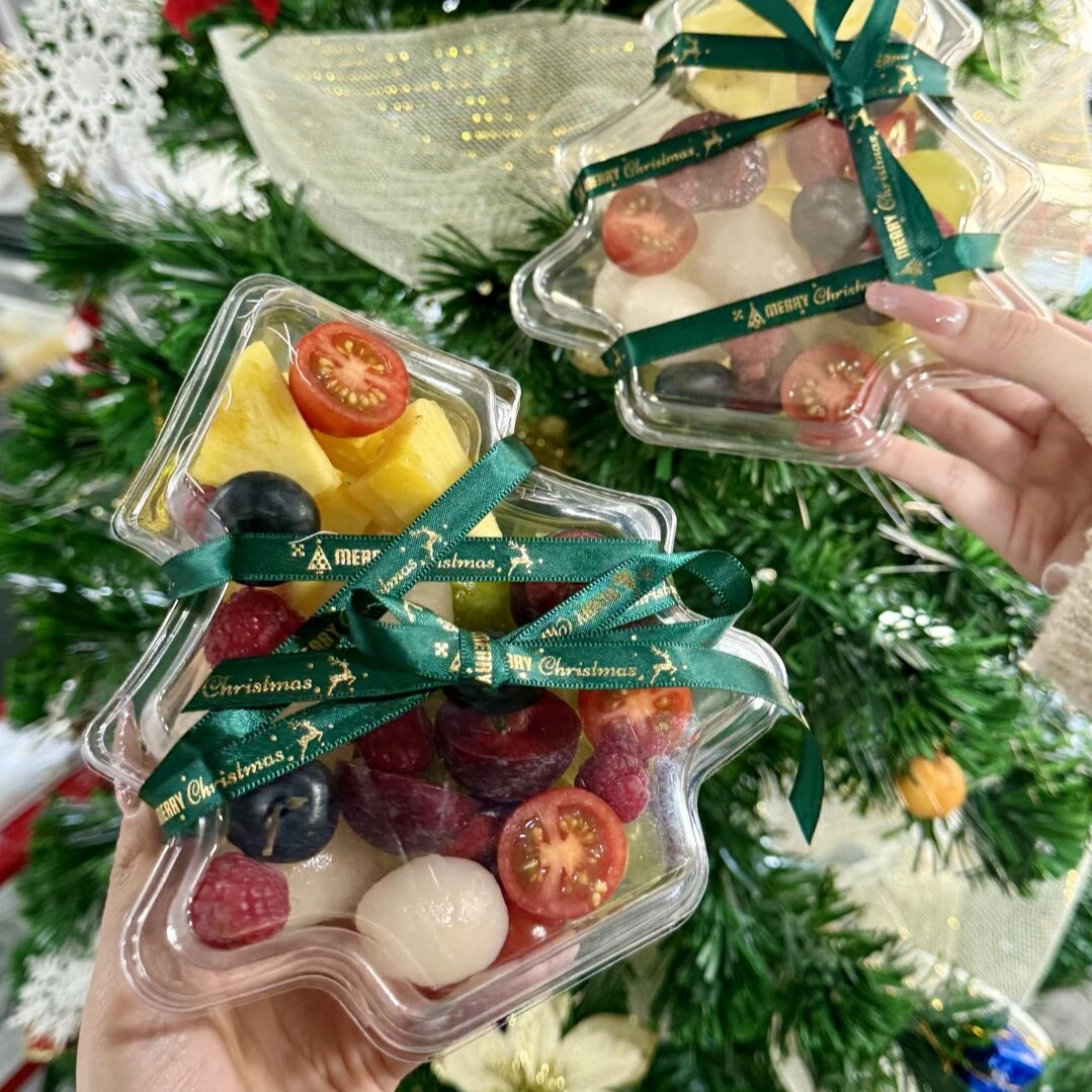 Transparent Christmas Tree Shaped Fruit Cutting Disposable Packaging Box Fruit Platter Cake Dessert Kitchen Baking Tools
Transparent Christmas Tree Shaped Fruit Cutting Disposable Packaging Box Fruit Platter Cake Dessert Kitchen Baking Tools