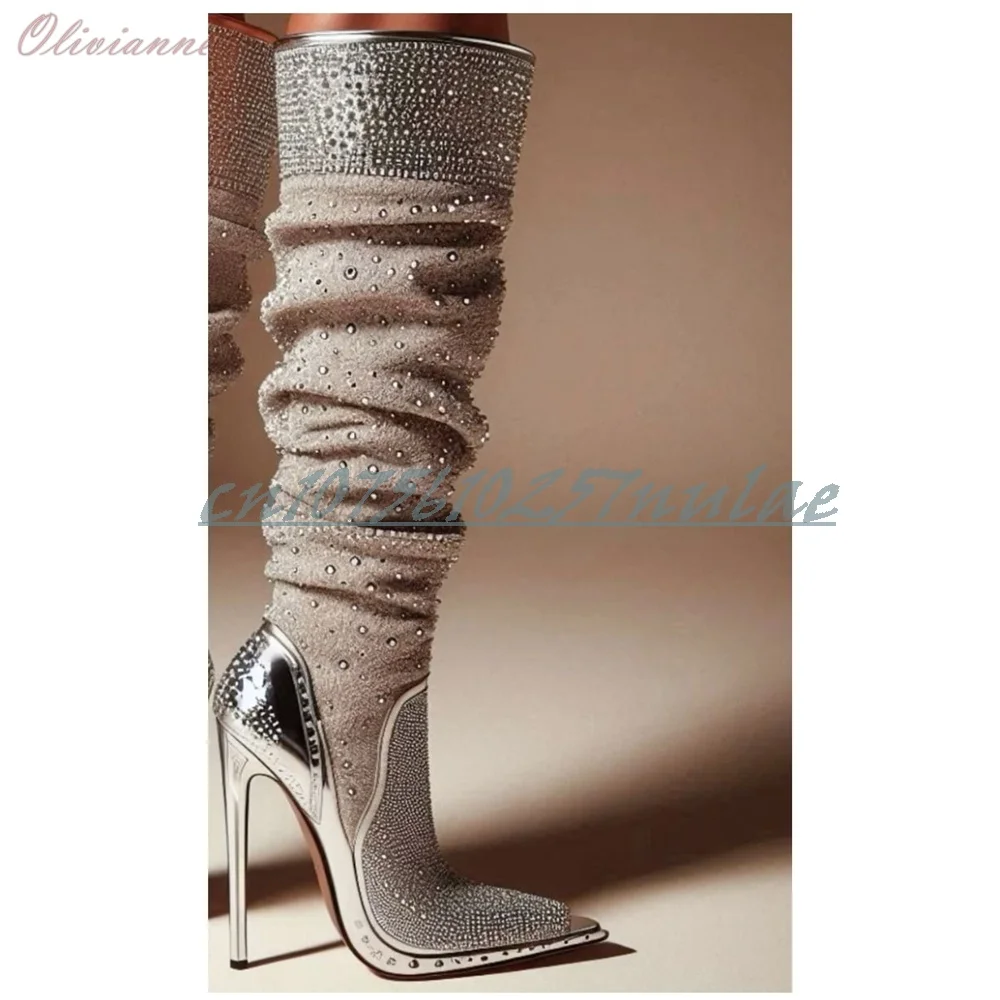 Bingbing Crystals Decor Mid Calf Boots Pointed Toe Stiletto High Heel Women Shoes Elegant Party Stage Performance Boots 2026
Bingbing Crystals Decor Mid Calf Boots Pointed Toe Stiletto High Heel Women Shoes Elegant Party Stage Performance Boots 2026