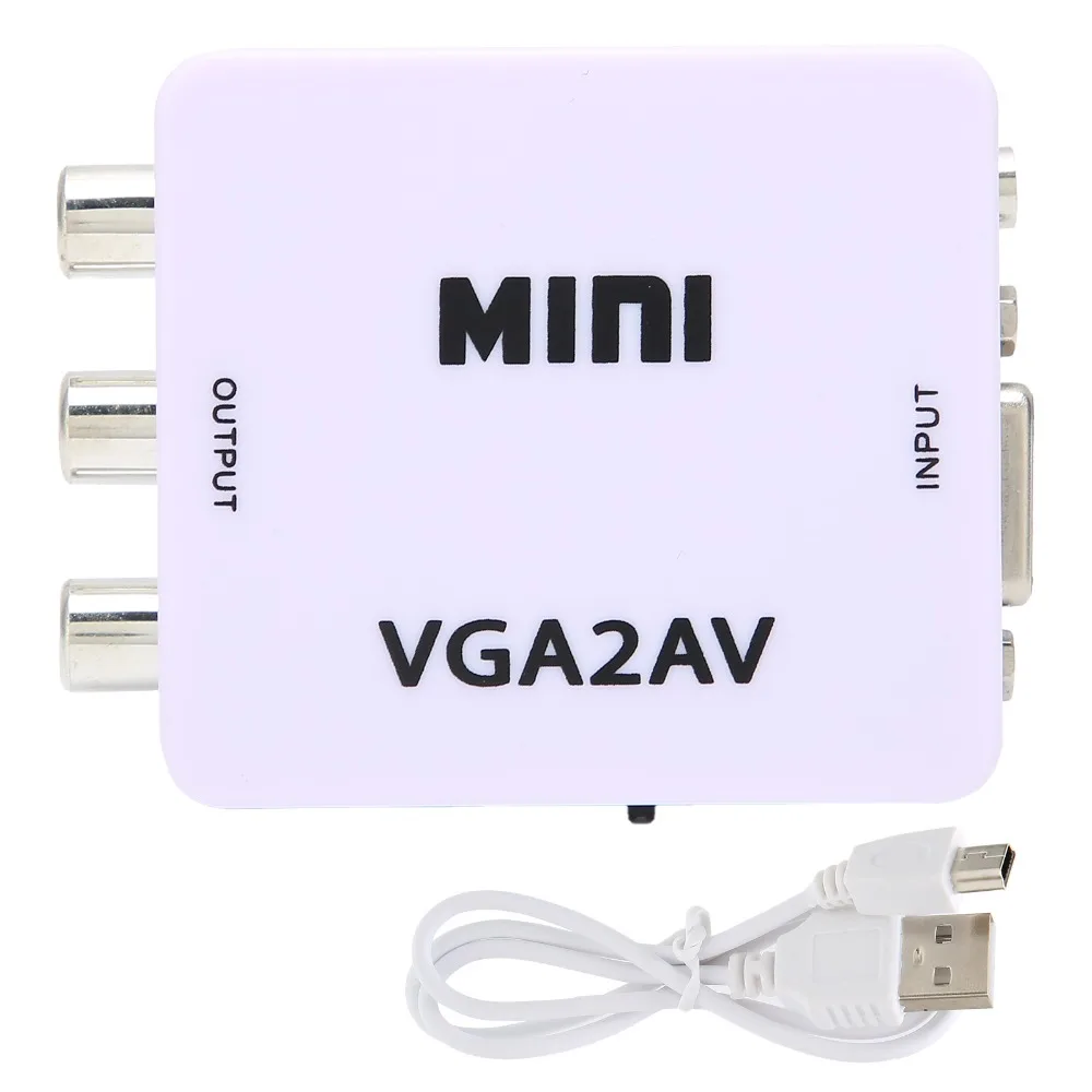 Plug and Play Mini VGA To AV Converter HD 1080P with Data Cable Audio Video Converter Composite Converter for TV PC Set Top Box
Plug and Play Mini VGA To AV Converter HD 1080P with Data Cable Audio Video Converter Composite Converter for TV PC Set Top Box