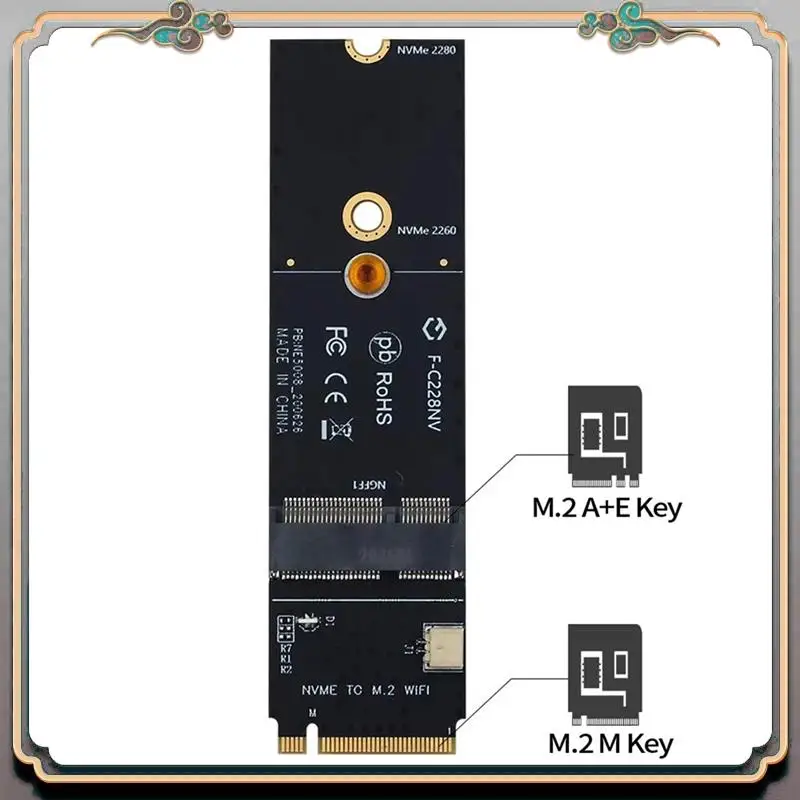 Прочная карта Wi-Fi M.2 к Nvme NGFF M.2 A+E Key to Nvme PCI Express SSD Port Converter Adapter F-For AX200 AX210 8265 7260AC Card
Прочная карта Wi-Fi M.2 к Nvme NGFF M.2 A+E Key to Nvme PCI Express SSD Port Converter Adapter F-For AX200 AX210 8265 7260AC Card