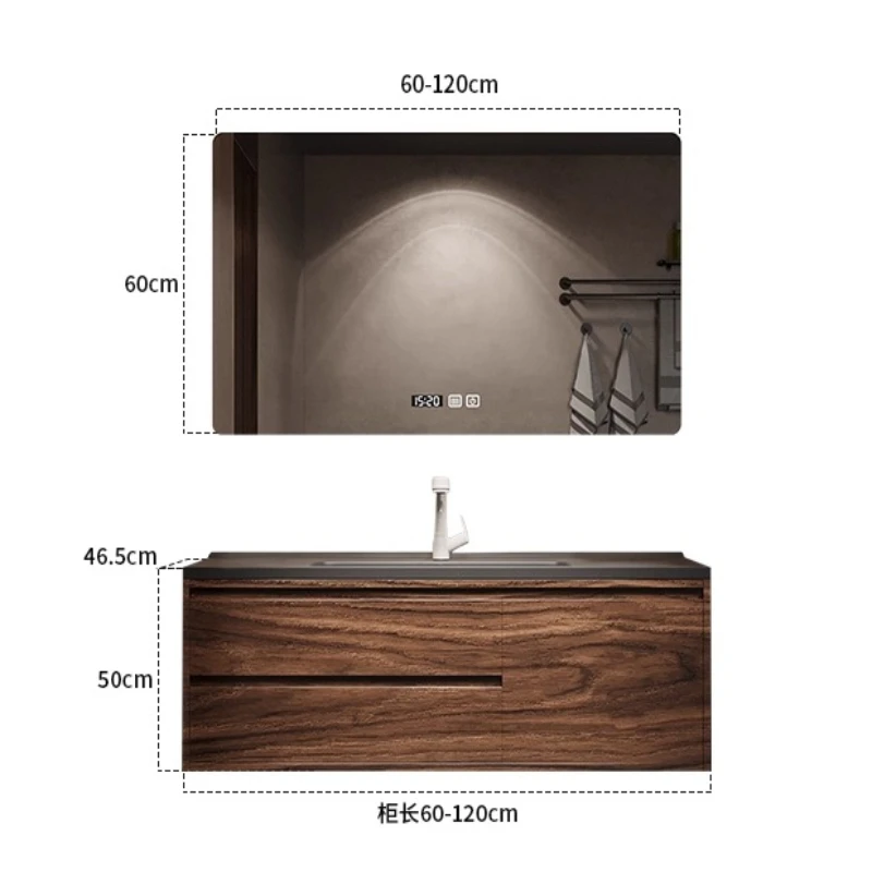 Walnut black ceramic integrated basin bathroom cabinet combination washstand hand bathroom cabinet
Walnut black ceramic integrated basin bathroom cabinet combination washstand hand bathroom cabinet