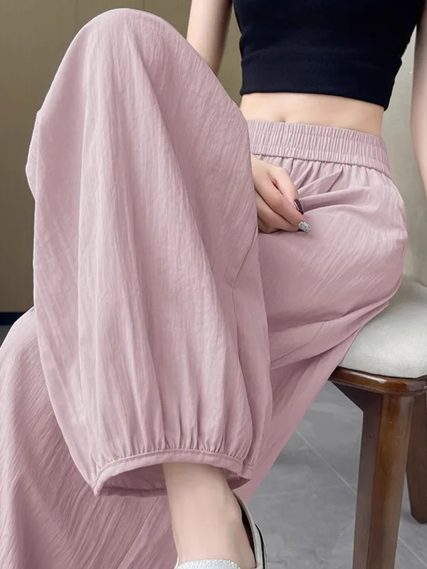 Women's Ice Silk Nine-Foot Quick-Dry Lantern Pants Thin Summer High Waist Harlan Pants Korean Style Commute Wind Pocket Detail
Women's Ice Silk Nine-Foot Quick-Dry Lantern Pants Thin Summer High Waist Harlan Pants Korean Style Commute Wind Pocket Detail