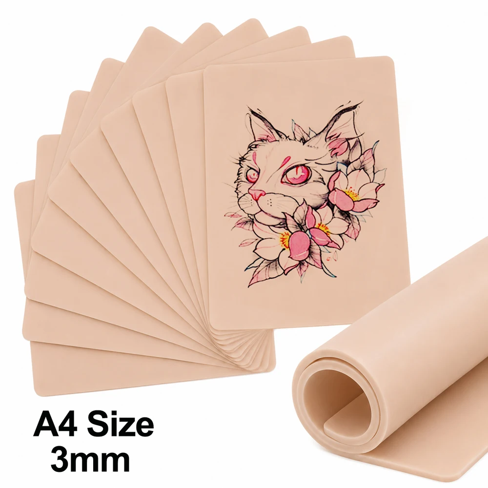 A4 Size Tattoo Practice Skin 3/1mm Silicone Double Sided Tattoo Fake Skin Big Size Synthetic Leather for Permanent Makeup Supply
A4 Size Tattoo Practice Skin 3/1mm Silicone Double Sided Tattoo Fake Skin Big Size Synthetic Leather for Permanent Makeup Supply