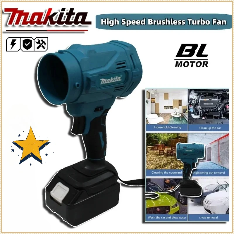Makita High Speed Brushless Electric Air Blower 6-Gears Jet Turbo Fan 130000RPM Violent Fan Cordless Air Duster
Makita High Speed Brushless Electric Air Blower 6-Gears Jet Turbo Fan 130000RPM Violent Fan Cordless Air Duster