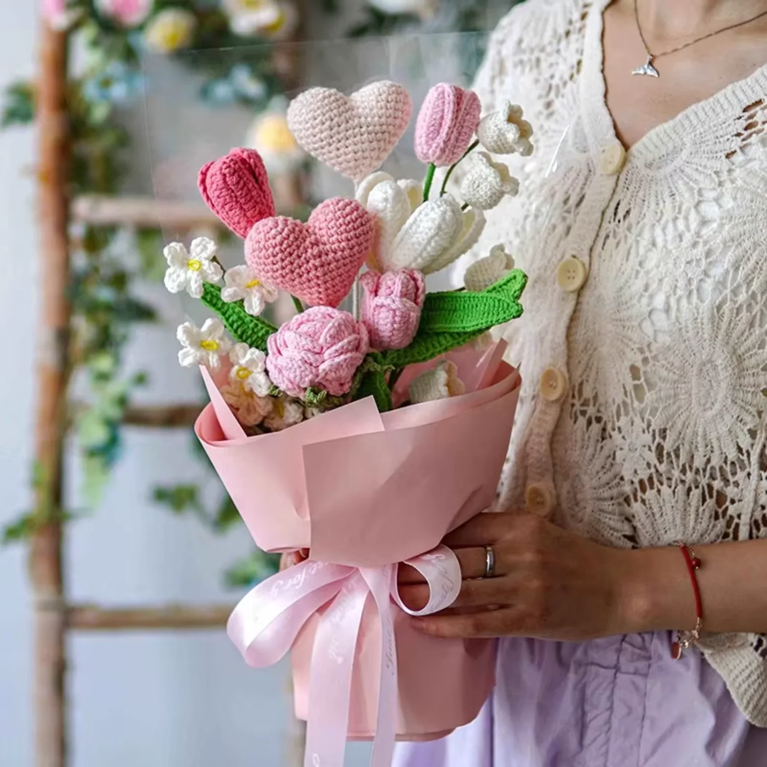 Wool Yarn Woven Knit Crochet Bouquet Knitting Valentines Day Women Girl Crochet Flower Bouquet
Wool Yarn Woven Knit Crochet Bouquet Knitting Valentines Day Women Girl Crochet Flower Bouquet