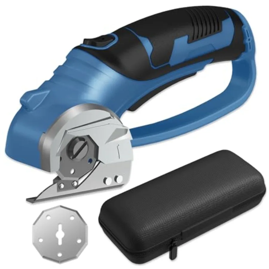 Беспроводные электрические ножницы 4В для резки коробок и картона с 2 титановыми лезвиями - Роторный резак с LED-подсветкой для ткани
Беспроводные электрические ножницы 4В для резки коробок и картона с 2 титановыми лезвиями - Роторный резак с LED-подсветкой для ткани