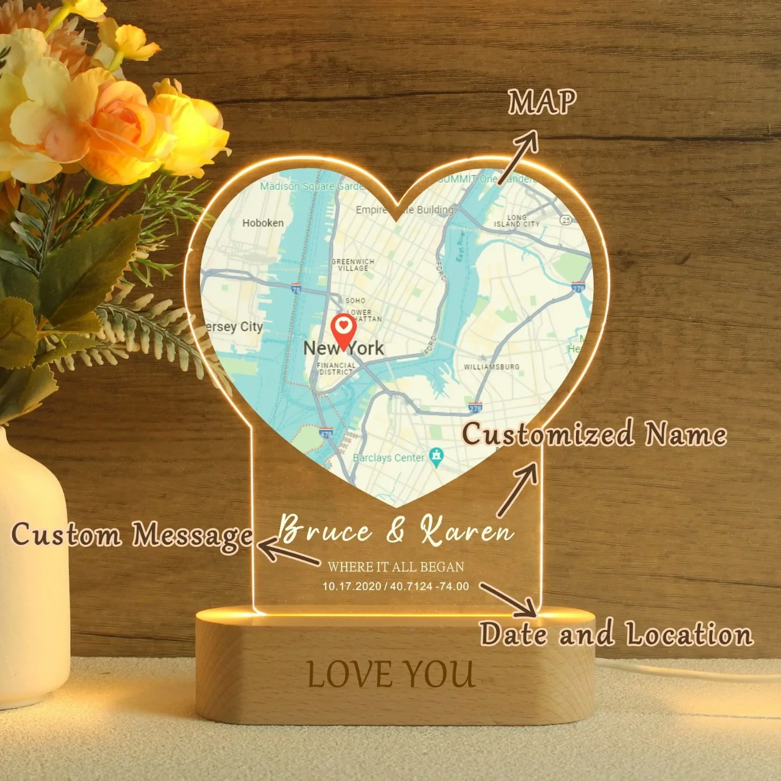 Customized Map Night Light - Personalized UV Printing with Designed Location - Romantic Valentine's Day, Birthday Gift
Customized Map Night Light - Personalized UV Printing with Designed Location - Romantic Valentine's Day, Birthday Gift