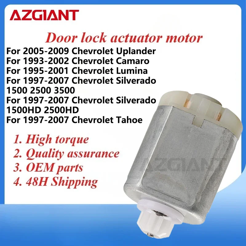 AZGIANT Car door lock actuator motor for Chevrolet Uplander/Camaro/Lumina/Silverado 1500 2500/Tahoe Carbon Brush Holder FC280
AZGIANT Car door lock actuator motor for Chevrolet Uplander/Camaro/Lumina/Silverado 1500 2500/Tahoe Carbon Brush Holder FC280