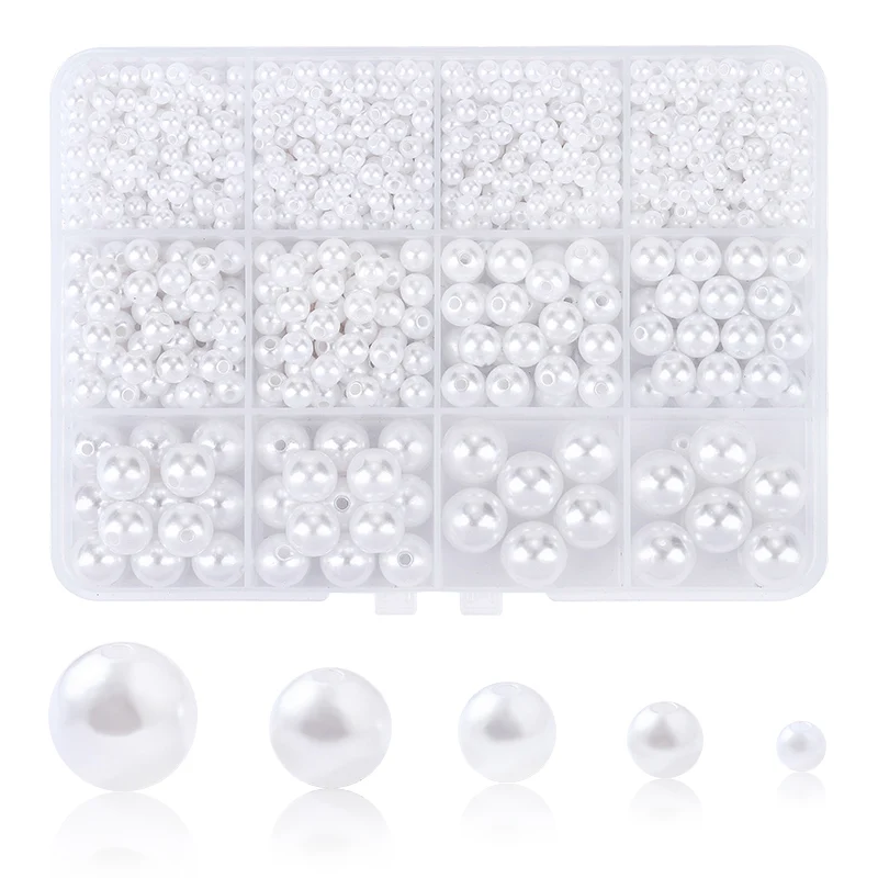 1200Pcs Resin Pearl Beads Kit Round Small Pearl Filler Beads with Hole for DIY Craft Necklaces Earrings Bracelets Making 5 Sizes
1200Pcs Resin Pearl Beads Kit Round Small Pearl Filler Beads with Hole for DIY Craft Necklaces Earrings Bracelets Making 5 Sizes
