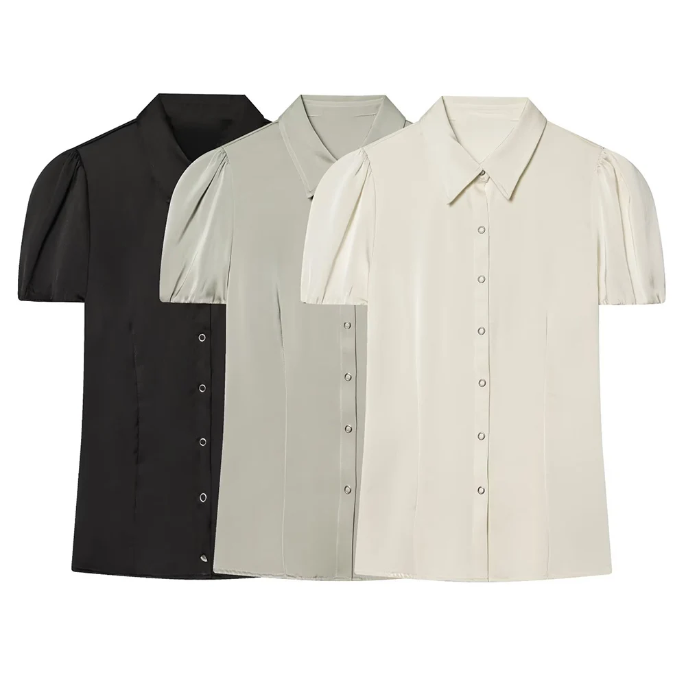 WOMAN 2026 Summer New Fashion Single-breasted Blouses Retro Lapel Short Sleeve All-match Casual Female Shirts Blusas Chic Tops
WOMAN 2026 Summer New Fashion Single-breasted Blouses Retro Lapel Short Sleeve All-match Casual Female Shirts Blusas Chic Tops
