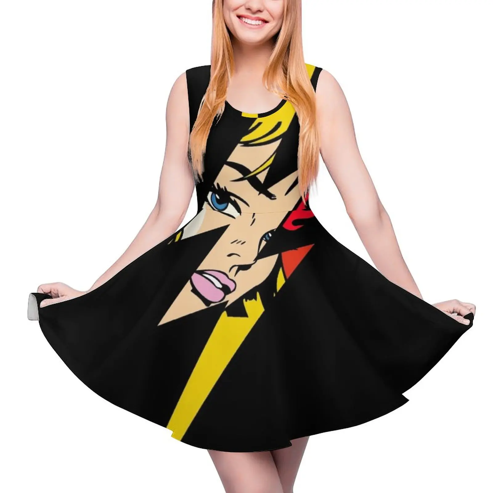 Pop art, R. Lichtenstein Style, lightning bolt Sleeveless Dress Women"s evening dress Women"s summer skirt
Pop art, R. Lichtenstein Style, lightning bolt Sleeveless Dress Women"s evening dress Women"s summer skirt