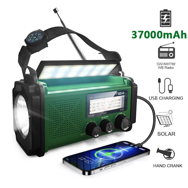 Аварийное радио с солнечной энергией, метеостанциями, радио AM/FM/SW, зарядкой 5 источников, встроенным фонариком и SOS-сигнализацией, динамиком
Аварийное радио с солнечной энергией, метеостанциями, радио AM/FM/SW, зарядкой 5 источников, встроенным фонариком и SOS-сигнализацией, динамиком