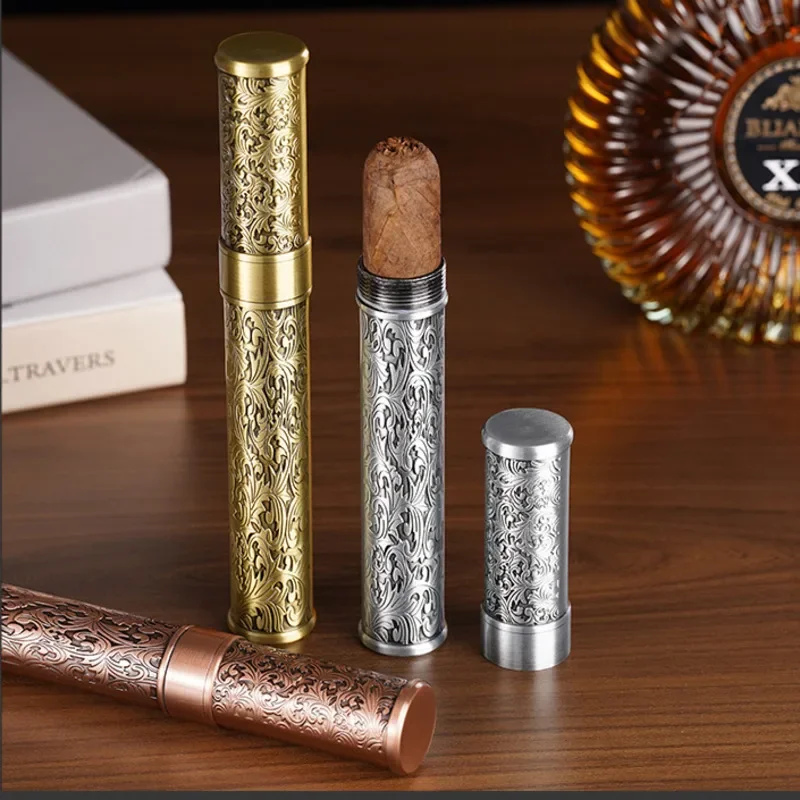 Cigars Case Single Tube Humidor Moisturizing Seal Cover Portable Metal Box Travel Outdoor Waterproof Cigar Accessories for Men
Cigars Case Single Tube Humidor Moisturizing Seal Cover Portable Metal Box Travel Outdoor Waterproof Cigar Accessories for Men