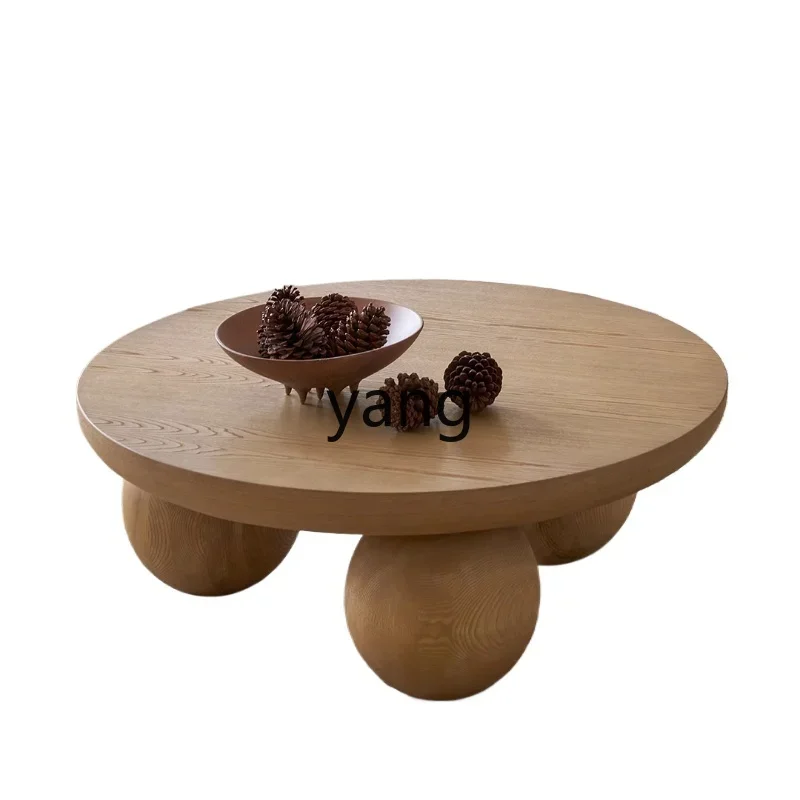 LTT solid wood round coffee table wabi sabi creative spherical small round table
LTT solid wood round coffee table wabi sabi creative spherical small round table