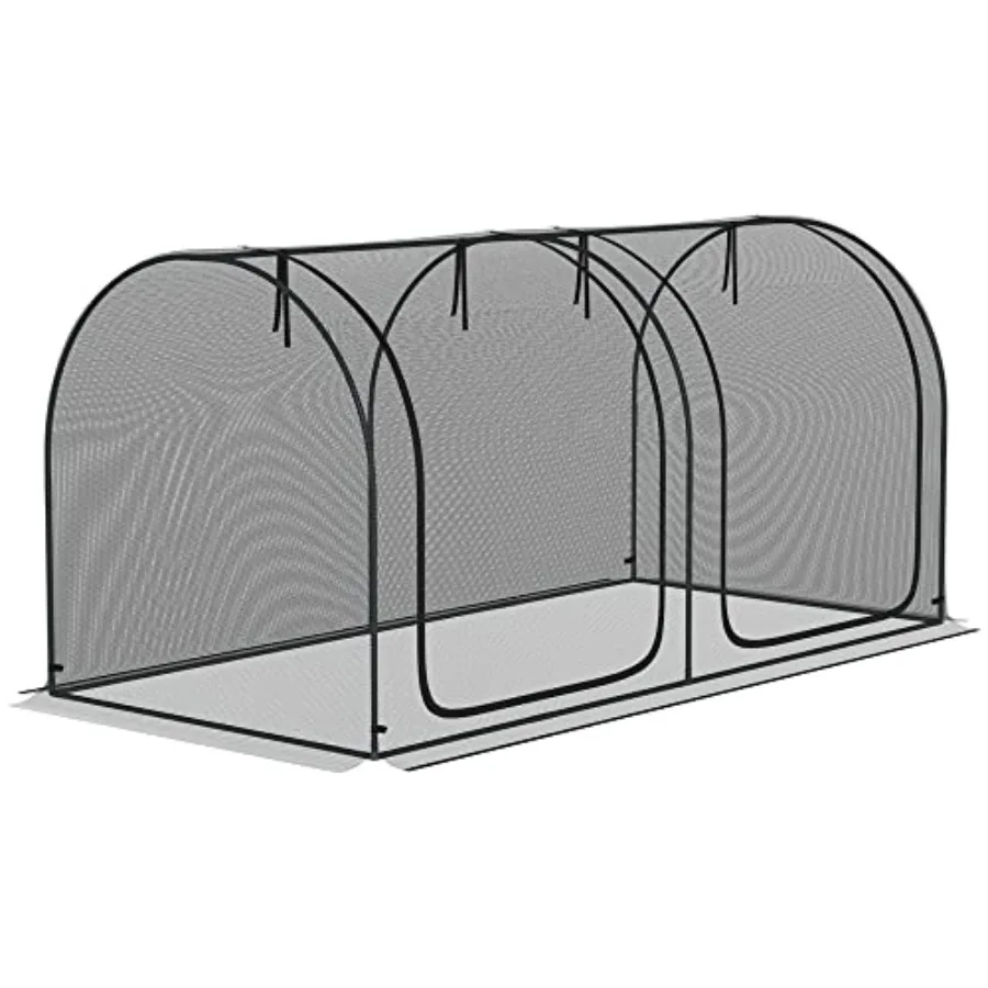 8' x 4' Crop Cage Plant Protection Tent with Two Zippered Doors Storage Bag and 4 Ground Stakes for Garden Yard Lawn Black
8' x 4' Crop Cage Plant Protection Tent with Two Zippered Doors Storage Bag and 4 Ground Stakes for Garden Yard Lawn Black