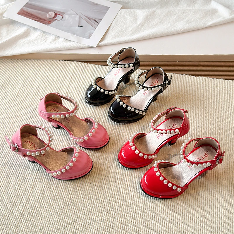 Girls Princess Heels Shoes Pearl Kids Party Sandals with Shoes Boxs Low Heel Dress Shoes Children Wedding Performance Flats
Girls Princess Heels Shoes Pearl Kids Party Sandals with Shoes Boxs Low Heel Dress Shoes Children Wedding Performance Flats
