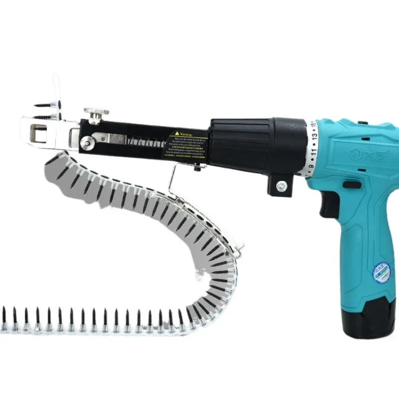 ~~Electric chain screw gun for gypsum board self tapping decoration screw continuous firing gun head
~~Electric chain screw gun for gypsum board self tapping decoration screw continuous firing gun head