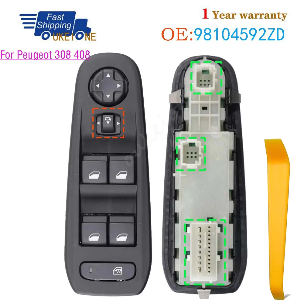98104592ZD For Peugeot 308 408 2014 2015 2016 2017 2018 2019 Front Left Master Driver Side Electric Power Lifter Window Switch
98104592ZD For Peugeot 308 408 2014 2015 2016 2017 2018 2019 Front Left Master Driver Side Electric Power Lifter Window Switch