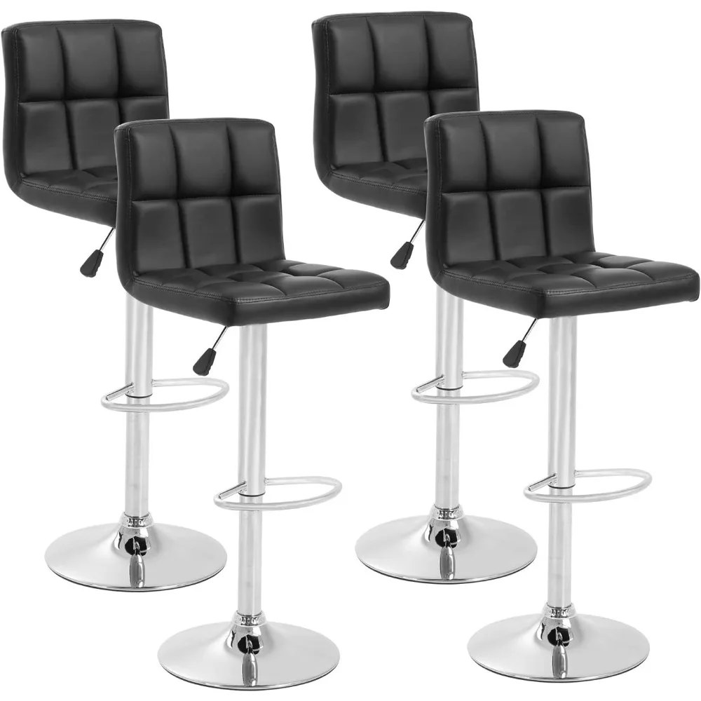 Barstools Set of 4 Modern PU Leather Adjustable Height Square Bar Stools with Square Back Bar Stool
Barstools Set of 4 Modern PU Leather Adjustable Height Square Bar Stools with Square Back Bar Stool