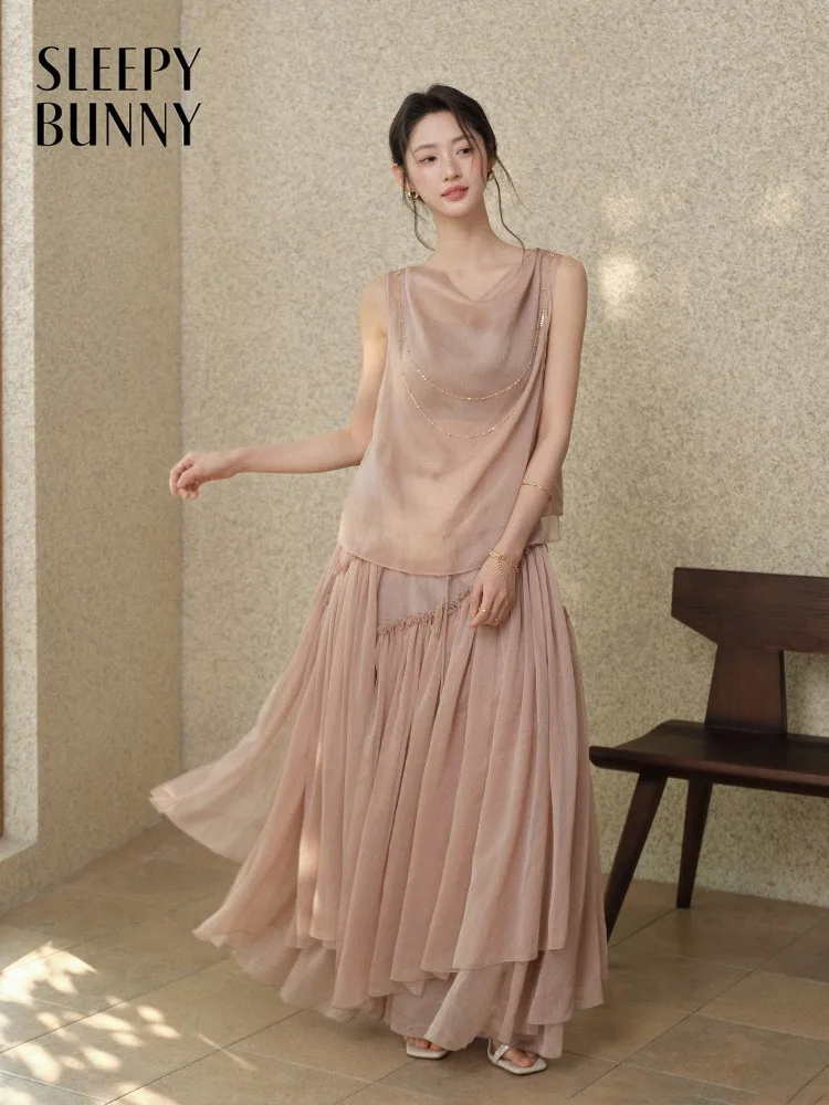 Women Chiffon Maxi Dress Draped Neck Sleeveless Gown Irregular Hem Slim Elegant Summer Vacation Party Outfit Lady French Style
Women Chiffon Maxi Dress Draped Neck Sleeveless Gown Irregular Hem Slim Elegant Summer Vacation Party Outfit Lady French Style