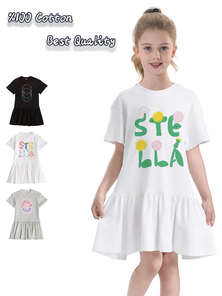 Cute Baby Girls Floral Dress Summer Cotton Casual Child Skirt Fashion Cartoon Letter Fun Prints Short sleeve Kids Princess Dress
Cute Baby Girls Floral Dress Summer Cotton Casual Child Skirt Fashion Cartoon Letter Fun Prints Short sleeve Kids Princess Dress