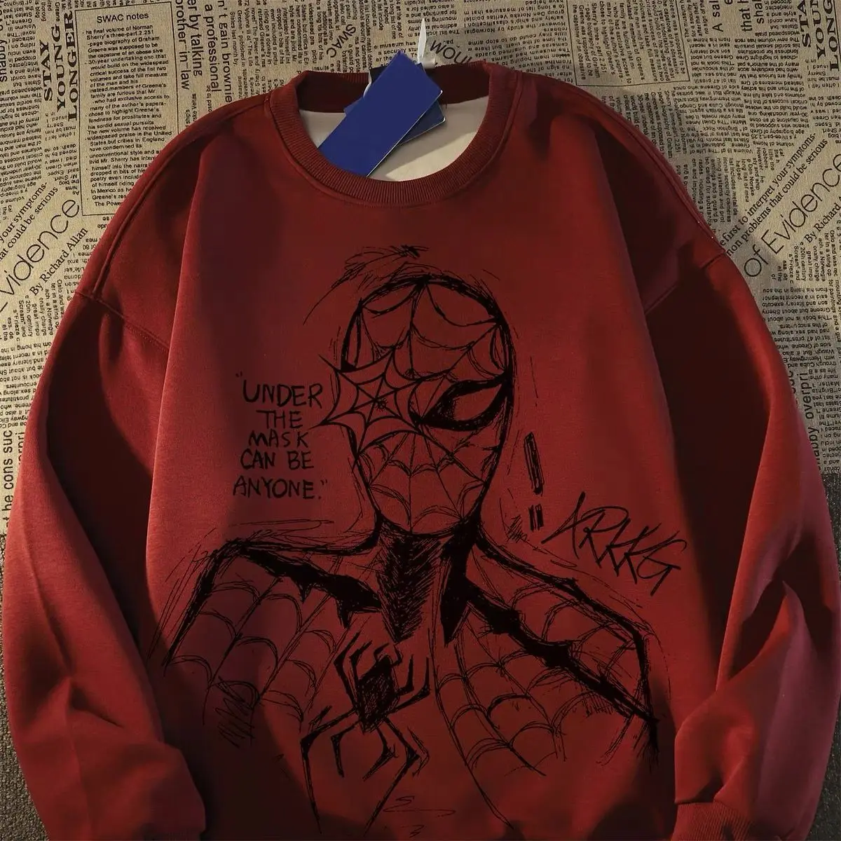 Толстовка с круглым вырезом и принтом «Человек-паук» Marvel, топ из чистого хлопка для мужчин и женщин, свободный креативный подарок с периферийными фильмами «Мстители»
Толстовка с круглым вырезом и принтом «Человек-паук» Marvel, топ из чистого хлопка для мужчин и женщин, свободный креативный подарок с периферийными фильмами «Мстители»