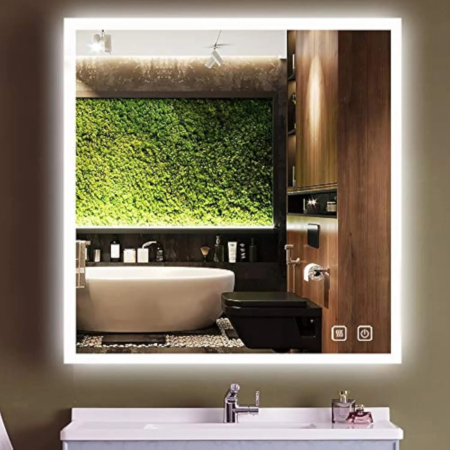 36X36 Inch Square Backlit Led Mirror with Anti Fog, 3 Color Dimmable Lights, Smart Bathroom Vanity Mirror
36X36 Inch Square Backlit Led Mirror with Anti Fog, 3 Color Dimmable Lights, Smart Bathroom Vanity Mirror