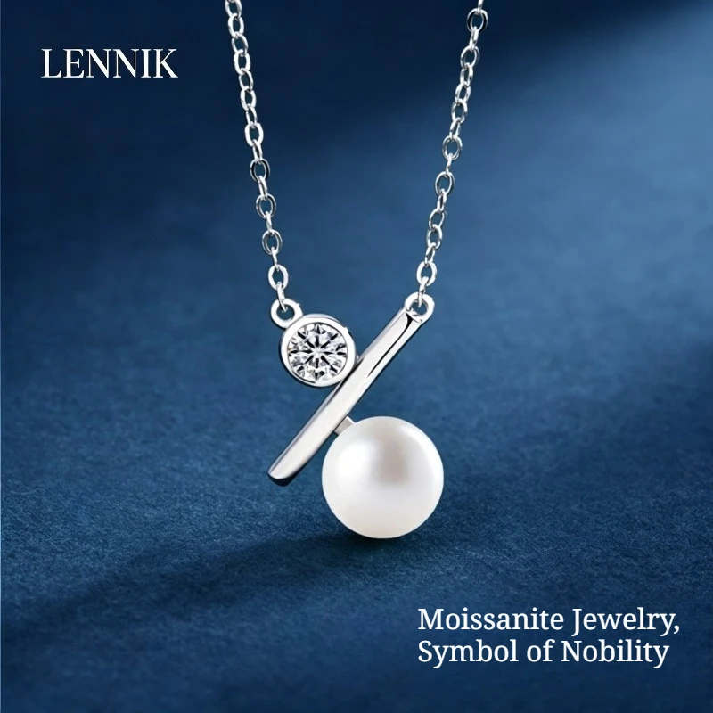 LENNIK S925 Sterling Silver Percent Sign Pendant Necklace Niche Pearl Moissanite Clavicle Chain for Women
LENNIK S925 Sterling Silver Percent Sign Pendant Necklace Niche Pearl Moissanite Clavicle Chain for Women