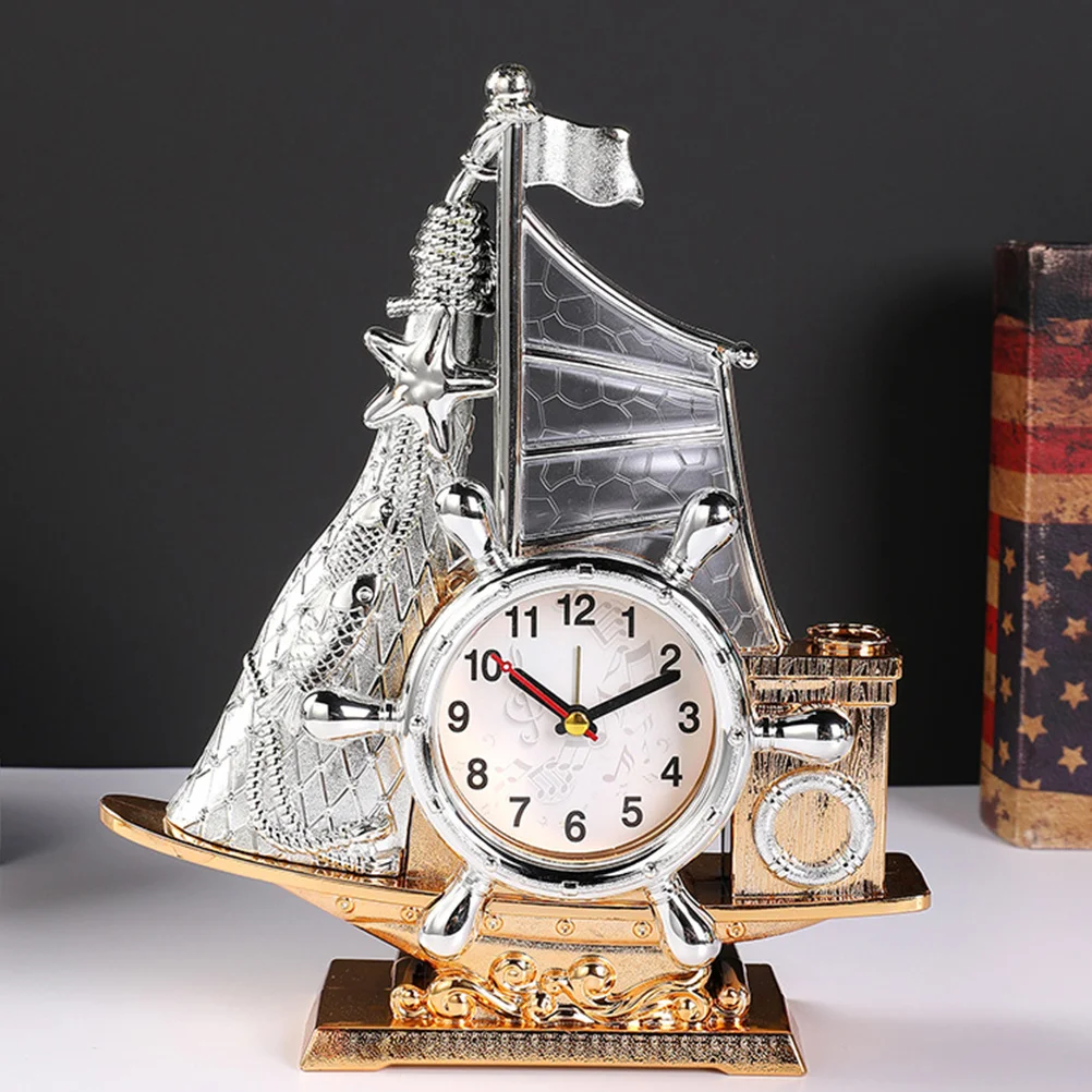 Plastic Ship Style Table Clock Realistic Desktop Clock Decorative Ship Ornament Suitable for Home Office Shelf Decor
Plastic Ship Style Table Clock Realistic Desktop Clock Decorative Ship Ornament Suitable for Home Office Shelf Decor