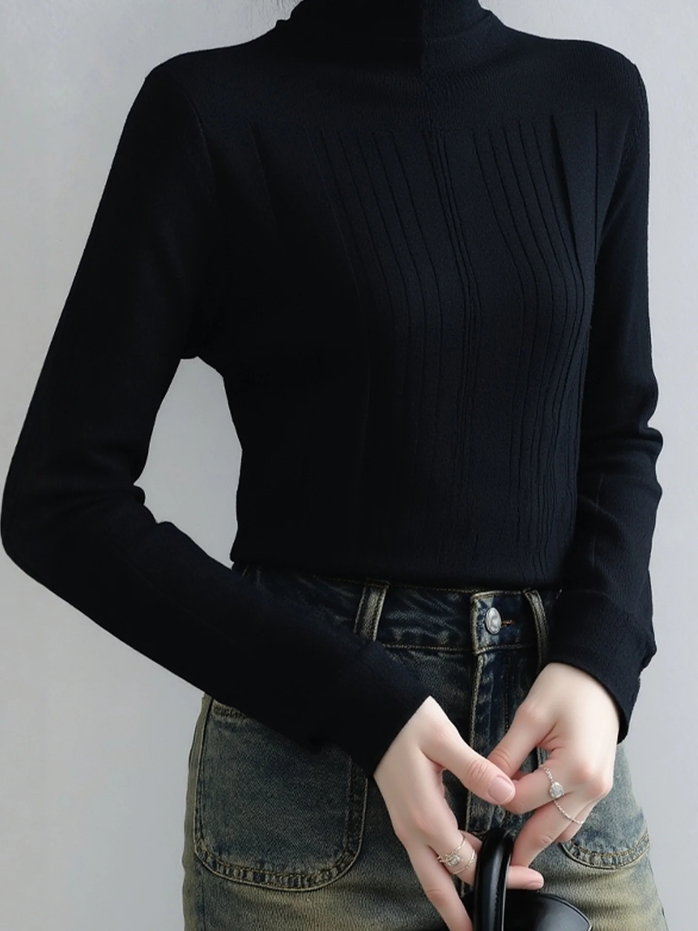 Sli Bla Длинный трикотаж с высоким воротником, зимний облегающий универсальный женский свитер Ele Faionable Winter Season
Sli Bla Длинный трикотаж с высоким воротником, зимний облегающий универсальный женский свитер Ele Faionable Winter Season