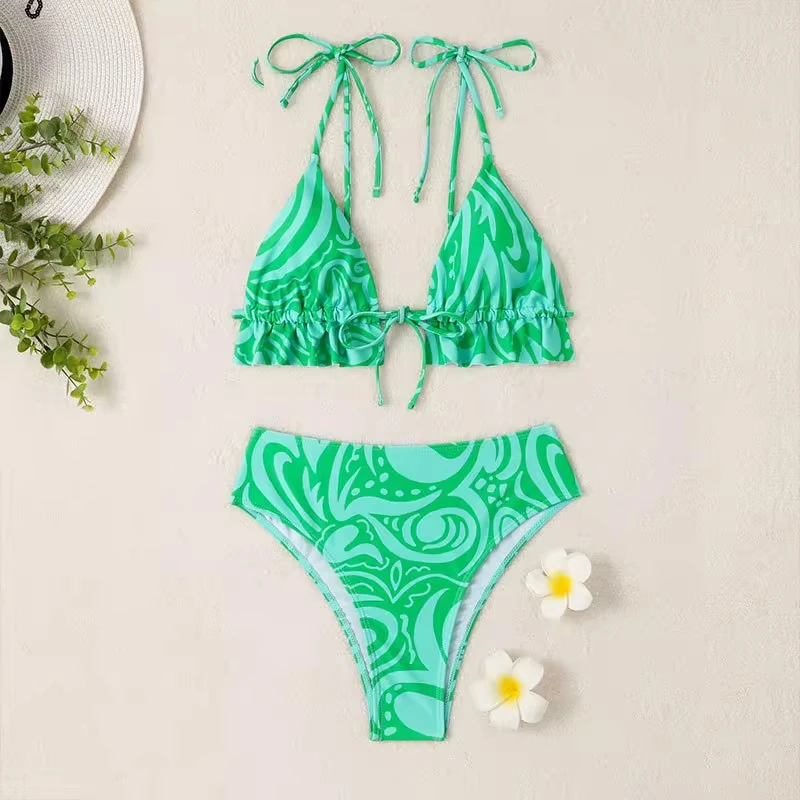 Sexy Ruffled Sling Bikini Y2K Print High Waist Lace Up Swimsuit Extreme String Vacation Swimwear Women Beach Outfit Bathing Suit
Sexy Ruffled Sling Bikini Y2K Print High Waist Lace Up Swimsuit Extreme String Vacation Swimwear Women Beach Outfit Bathing Suit