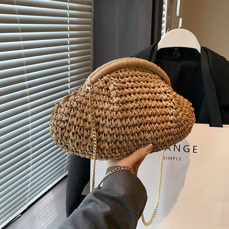 2025 Summer Straw Woven Crossbody Shoulder Bag Women's Casual Textured Shell Design Handbag with Detachable Strap
2025 Summer Straw Woven Crossbody Shoulder Bag Women's Casual Textured Shell Design Handbag with Detachable Strap