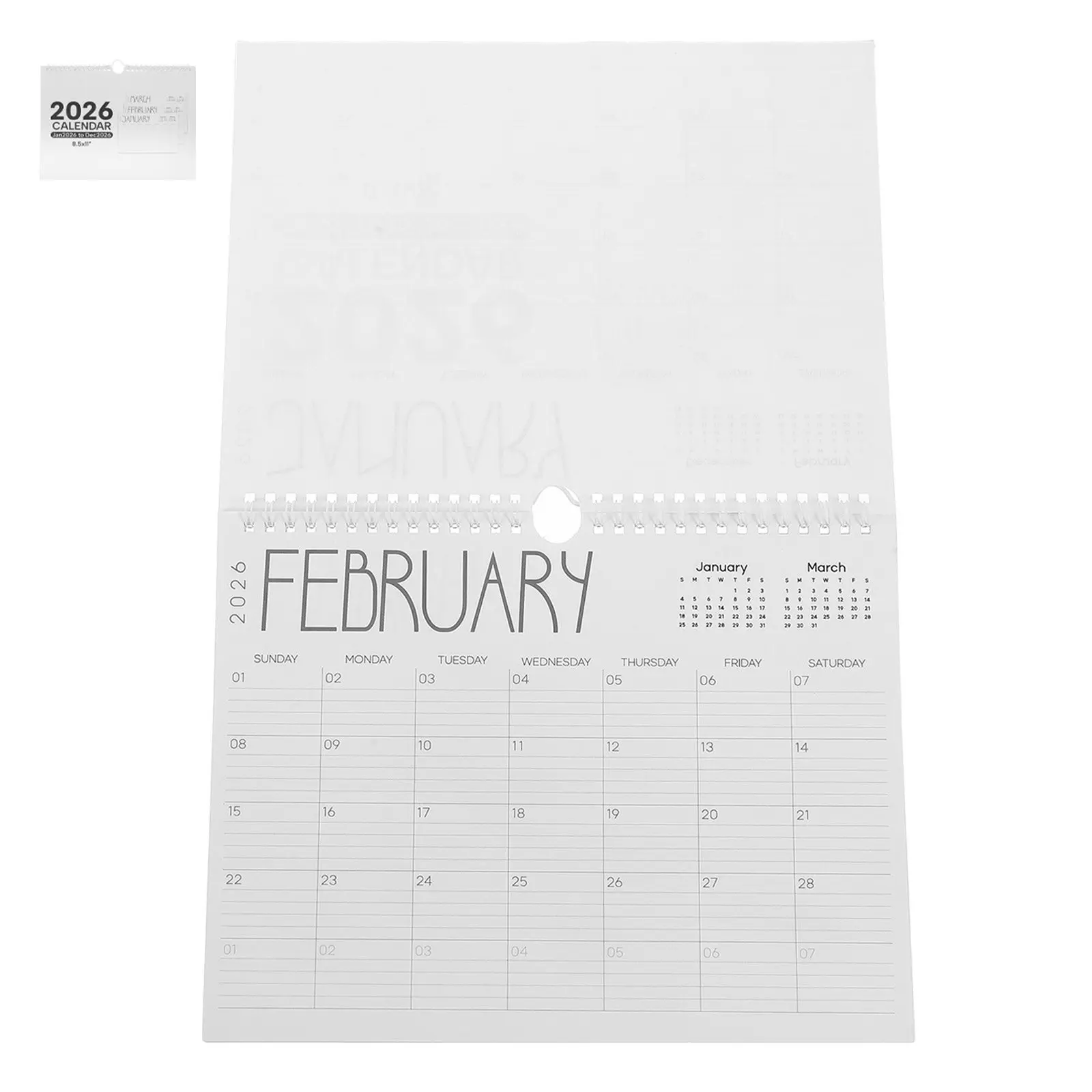 2026 Annual Wall Calendar Monthly Planner Vertical Display Thick Paper Twin Wire Bound Tear- for Home Office Classroom
2026 Annual Wall Calendar Monthly Planner Vertical Display Thick Paper Twin Wire Bound Tear- for Home Office Classroom