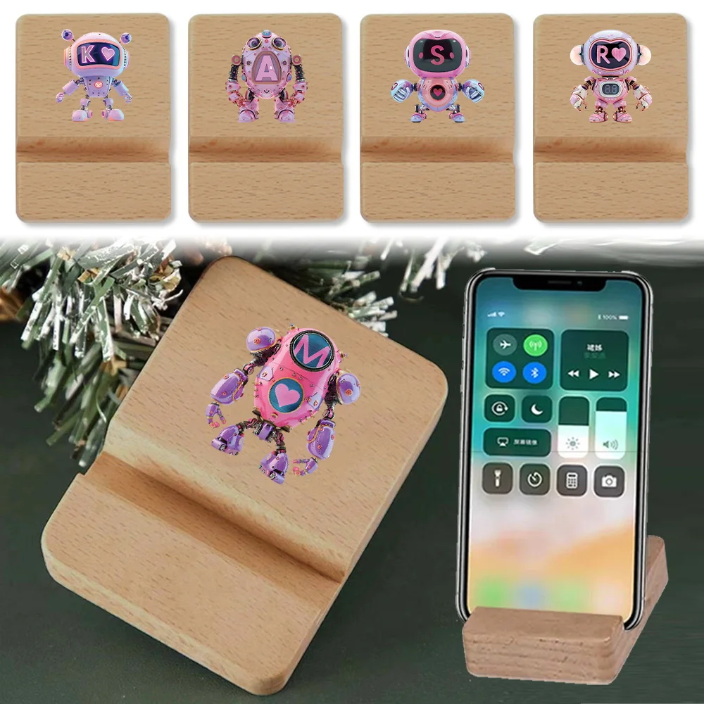 Portable Wooden Phone Holder Universal Desktop Phone Holder Robot Initial Name 26 Letters Pattern
Portable Wooden Phone Holder Universal Desktop Phone Holder Robot Initial Name 26 Letters Pattern