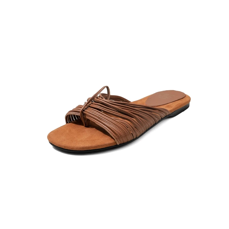 2026 Leather Version Summer New Casual Thin Strap Sandals Flat Bottom Outdoor Wear Vacation Versatile Women's Slippers Round Toe
2026 Leather Version Summer New Casual Thin Strap Sandals Flat Bottom Outdoor Wear Vacation Versatile Women's Slippers Round Toe
