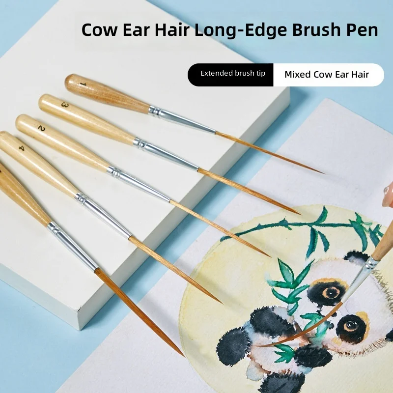 5 Pcs Set Long Hair Cattle Ear Hair Sketch Outlining Brush Watercolor Gouache Wood Handle Hand-Painted Fine Art Supplies
5 Pcs Set Long Hair Cattle Ear Hair Sketch Outlining Brush Watercolor Gouache Wood Handle Hand-Painted Fine Art Supplies