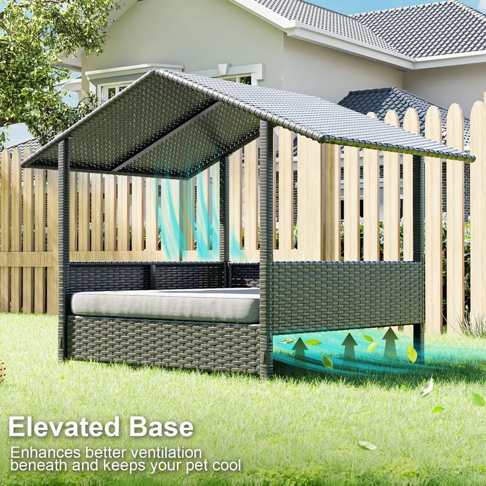 Wicker Dog Bed House for Small/Medium/Large Dogs, Outdoor Indoor Rattan Pet Home, Elevated Shelter Dog Bed with Cushion
Wicker Dog Bed House for Small/Medium/Large Dogs, Outdoor Indoor Rattan Pet Home, Elevated Shelter Dog Bed with Cushion