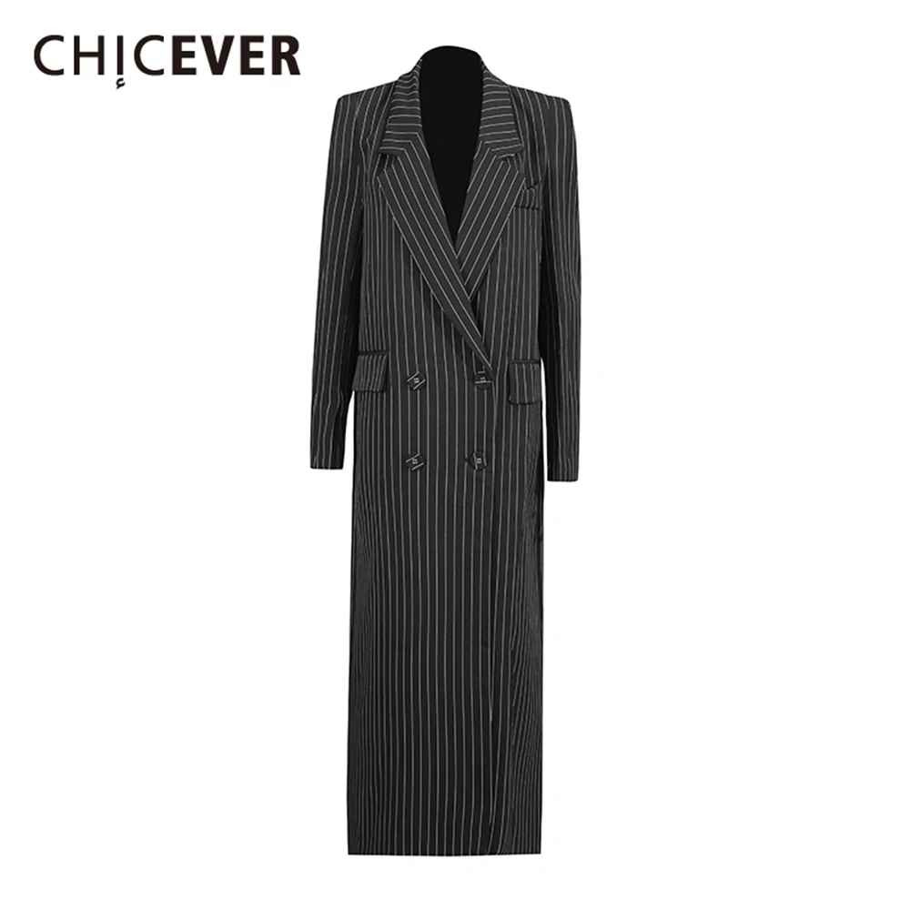 CHICEVER черный полосатый минималистичный женский Тренч с лацканами и длинными рукавами, свободные элитные женские тренчи, осенний модный стиль
CHICEVER черный полосатый минималистичный женский Тренч с лацканами и длинными рукавами, свободные элитные женские тренчи, осенний модный стиль