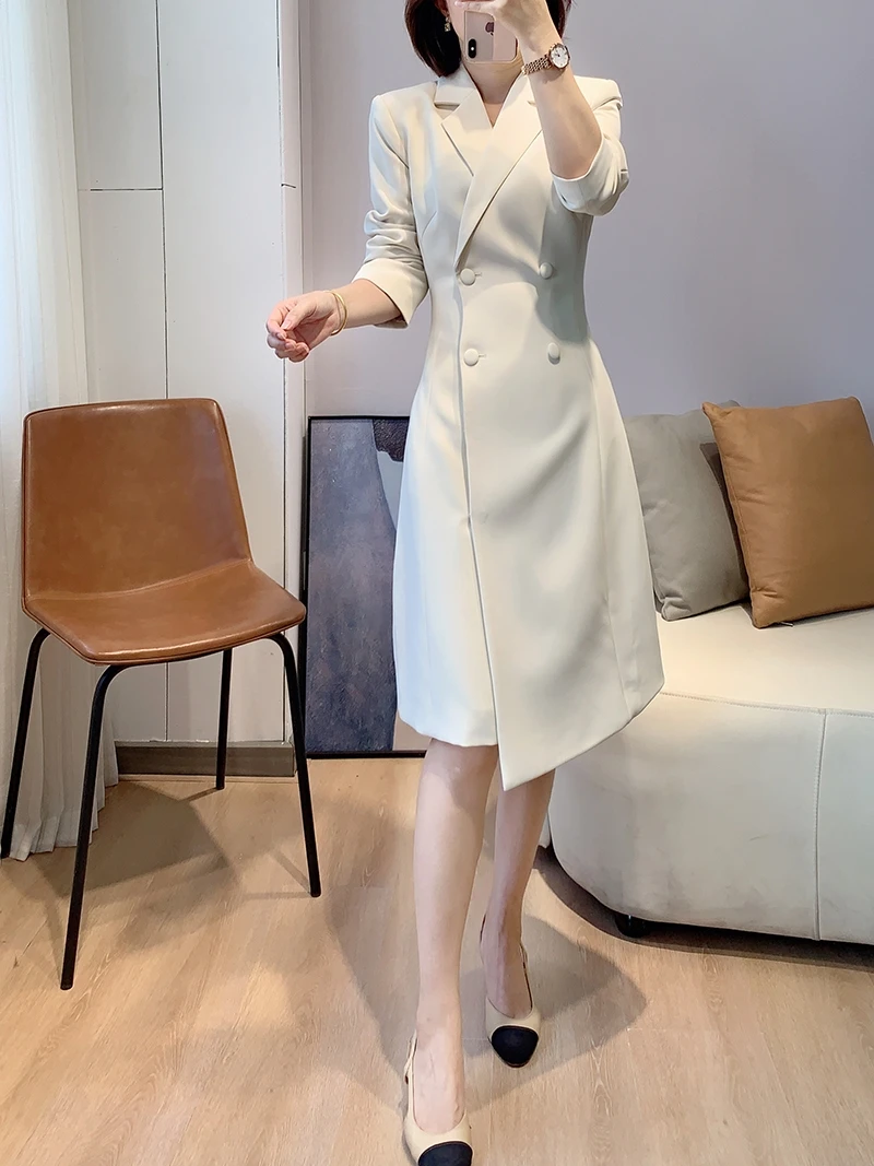 Ele Slim Fit Suit Dr Women's Busin Casual Eight Sve Polyester Fiber H Version Skirt Sle Double Breasted OL Dr
Ele Slim Fit Suit Dr Women's Busin Casual Eight Sve Polyester Fiber H Version Skirt Sle Double Breasted OL Dr