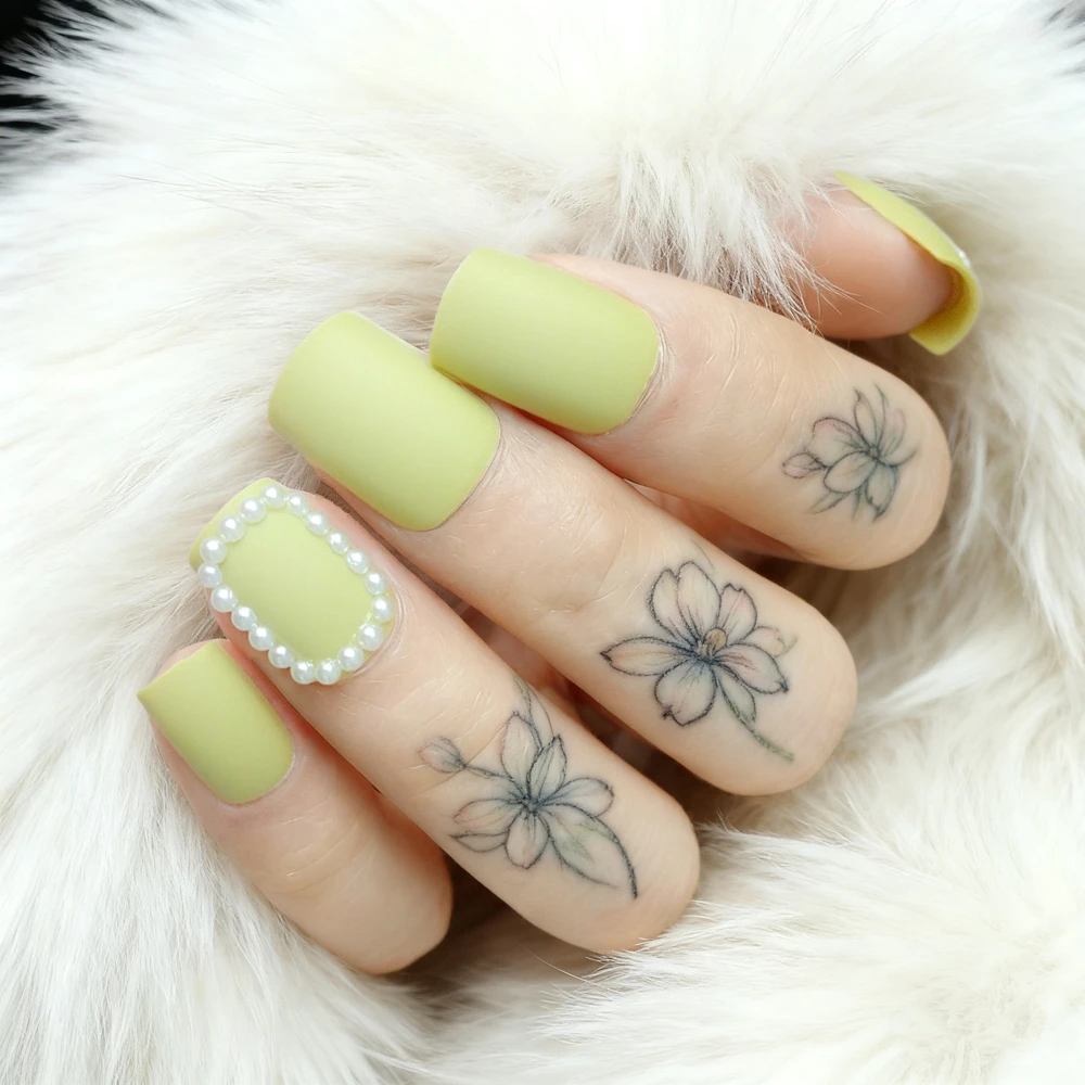 Matte Green Press On Nails With Glue Sticker Acrylic Pearl Fake Nail Tip DIY French Finger Tips Manicure Accessory
Matte Green Press On Nails With Glue Sticker Acrylic Pearl Fake Nail Tip DIY French Finger Tips Manicure Accessory