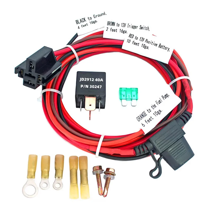 Wiring Harness Relay Kit Universal Electric Fuel Pump 40A 12V Waterproof Relay Switch P/N 30247
Wiring Harness Relay Kit Universal Electric Fuel Pump 40A 12V Waterproof Relay Switch P/N 30247