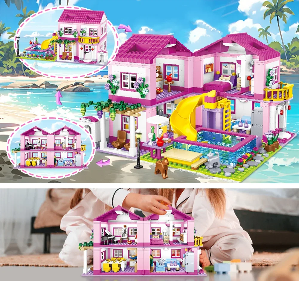 Creative City Summer Villa Building Blocks Architecture Model MOC Creative Design Assemble Bricks Construction Kit for Girls
Creative City Summer Villa Building Blocks Architecture Model MOC Creative Design Assemble Bricks Construction Kit for Girls