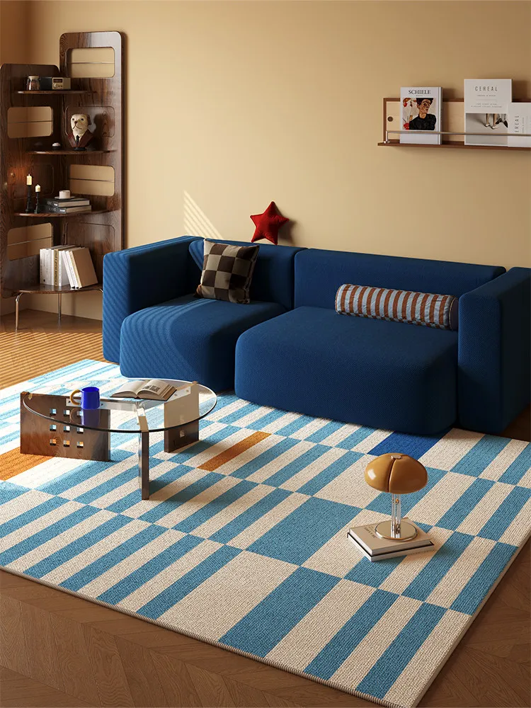 Dopamine Blue Plaid Living Room Carpet Sofa Tea Table Waterproof Wash-Free Mid-Century Bedroom Bedside Mat Home Decor Rug
Dopamine Blue Plaid Living Room Carpet Sofa Tea Table Waterproof Wash-Free Mid-Century Bedroom Bedside Mat Home Decor Rug