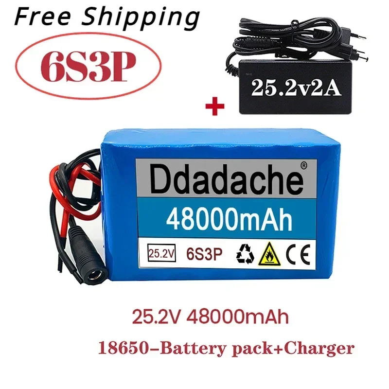 18650 Battery Pack New Original 6S3P25.2V48000mAh18650 Lithium Ion Rechargeable Battery+charger, Used for Electric Bicycle Moped
18650 Battery Pack New Original 6S3P25.2V48000mAh18650 Lithium Ion Rechargeable Battery+charger, Used for Electric Bicycle Moped