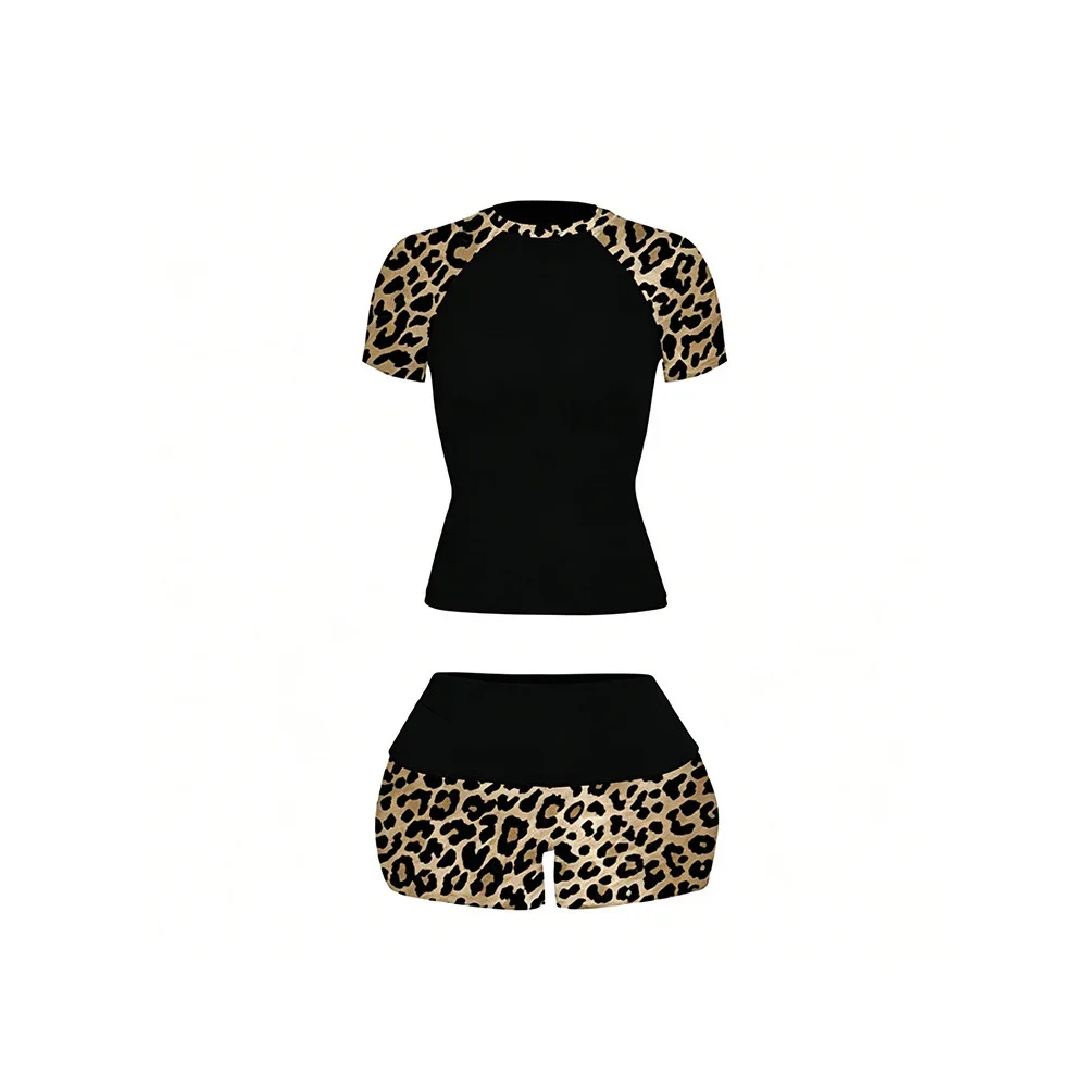 New solid color leopard print patchwork retro cross-border Y2K sexy spicy girl Harajuku casual short sleeved shorts set
New solid color leopard print patchwork retro cross-border Y2K sexy spicy girl Harajuku casual short sleeved shorts set