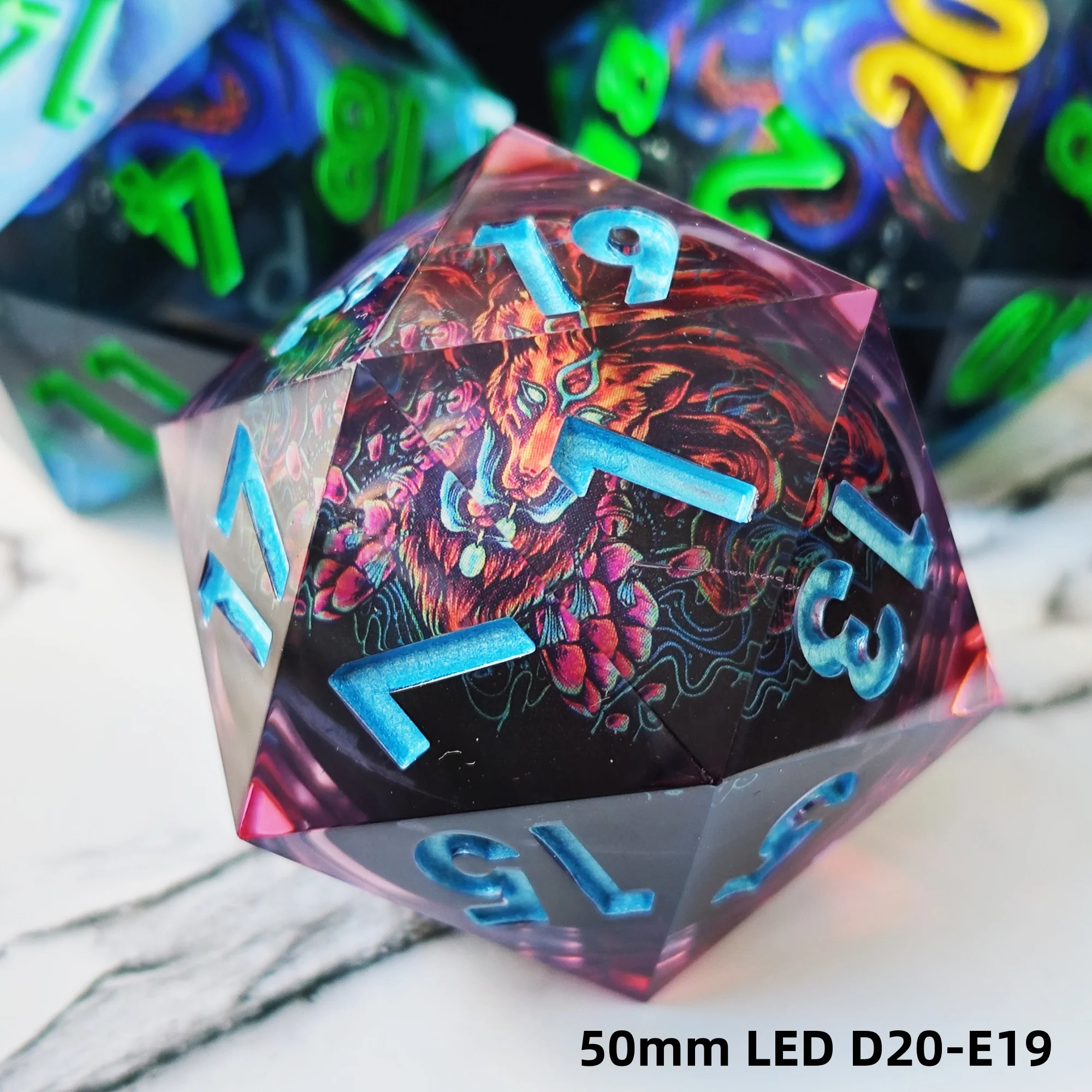 MINI PLANET Octopus Fox LED 50mm D20 Dice Huge Polyhedral Resin 20 Side Dice For RPG Board Game DND D20 Dice Sharp Edges
MINI PLANET Octopus Fox LED 50mm D20 Dice Huge Polyhedral Resin 20 Side Dice For RPG Board Game DND D20 Dice Sharp Edges