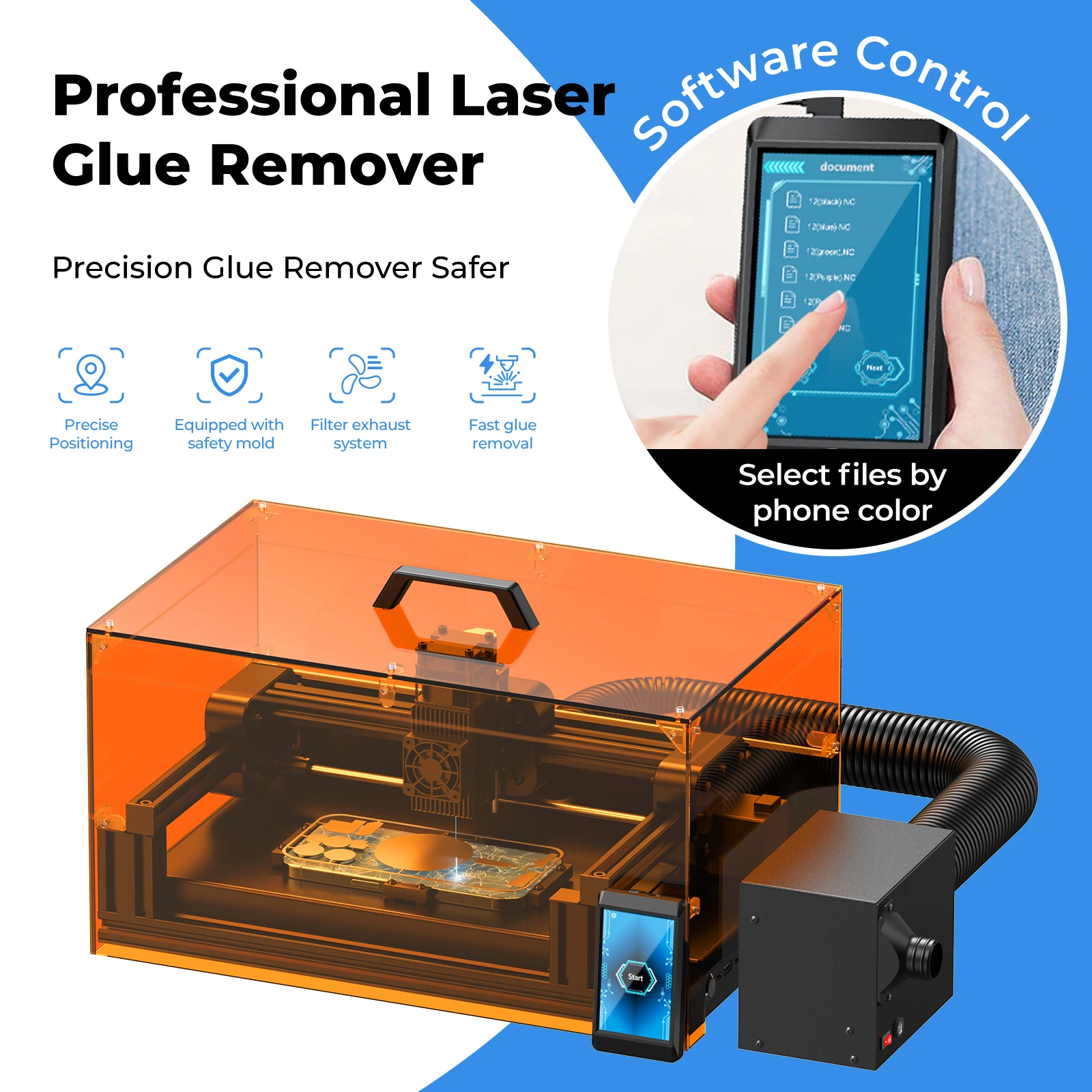 Fifth generation V5 40W Laser Machine for iPhone 8-16 Series Back Glass&Camera Lens Repair,w/Housing Phone Repair Set,Air Filter
Fifth generation V5 40W Laser Machine for iPhone 8-16 Series Back Glass&Camera Lens Repair,w/Housing Phone Repair Set,Air Filter