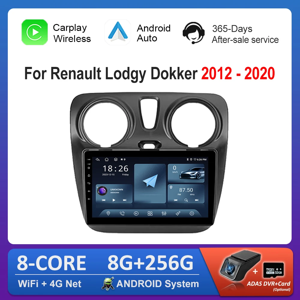 Android 14 Car Radio Multimedia Video Player for Renault Lodgy Dokker 2012 2013 - 2020 DSP Stereo GPS Navi 4g WiFi BT Screen
Android 14 Car Radio Multimedia Video Player for Renault Lodgy Dokker 2012 2013 - 2020 DSP Stereo GPS Navi 4g WiFi BT Screen