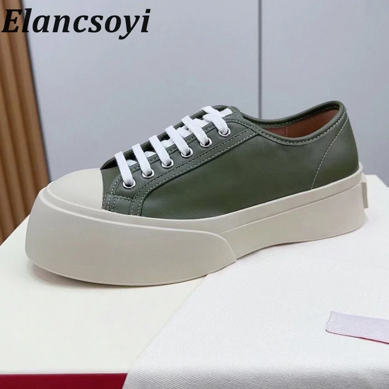 Round Toe Lace Up Genuine Leather Casual Shoes Women's Solid Color Platform Shoes Spring Autumn Leisure Walking Single Shoes
Round Toe Lace Up Genuine Leather Casual Shoes Women's Solid Color Platform Shoes Spring Autumn Leisure Walking Single Shoes