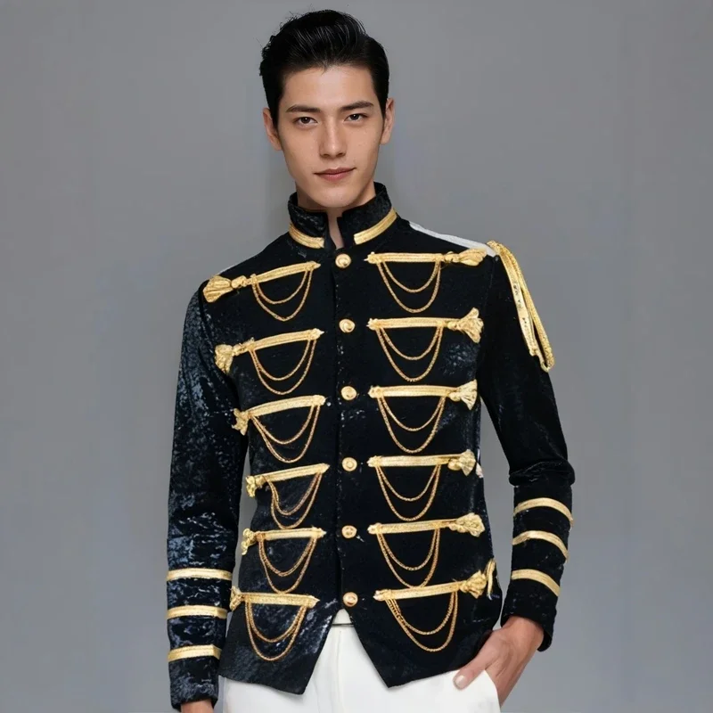 Men Shiny Sequin Metal Chains Blazer Jacket Party Prom Tuxedo Suit Coat Singer Bar Concert Show Stage Performance Costume S-5XL
Men Shiny Sequin Metal Chains Blazer Jacket Party Prom Tuxedo Suit Coat Singer Bar Concert Show Stage Performance Costume S-5XL